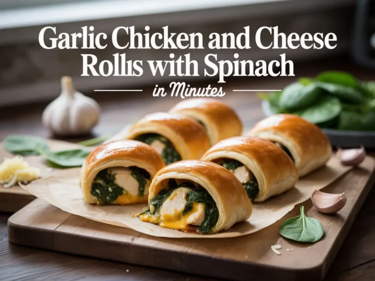 Garlic Chicken and Cheese Rolls with Spinach in Minutes